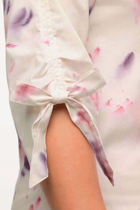 Immagine prodotto Ulla Popken Blusa dal taglio oversize in cotone biologico con scollo a V e maniche a 3/4 (46, 48)