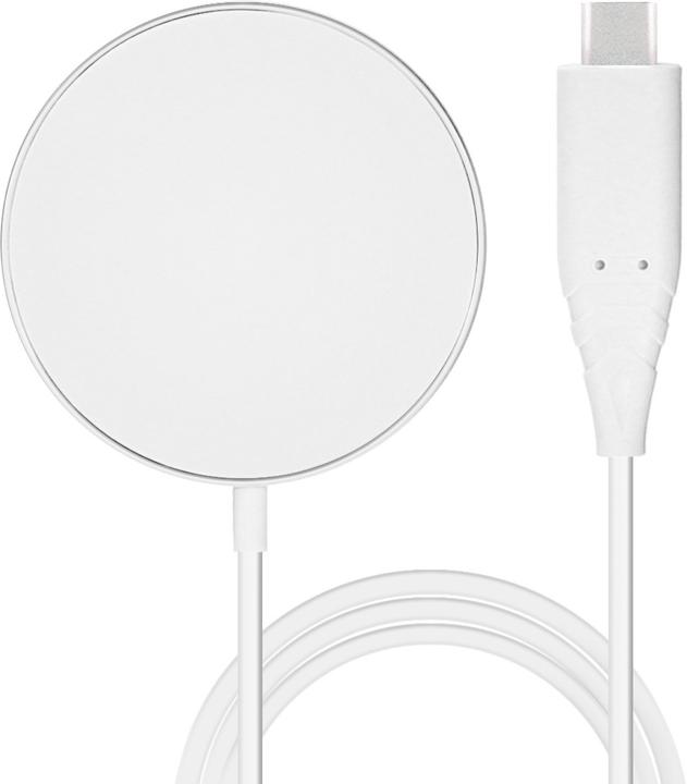Productafbeelding Mobiparts Wireless MagSafe Compatible Charger 15W Flat White (15 W)