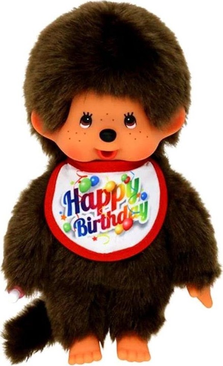 Actual product image Monchhichi Boy with Bib Happy Birthday (20 cm)