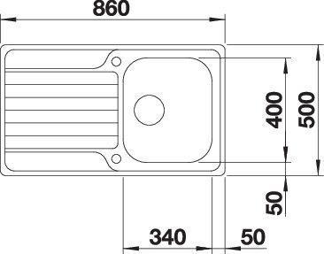 Image du produit Blanco Dinas 45 S (Évier encastré avec égouttoir, 86 cm, 50 cm)
