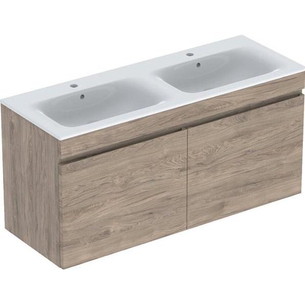 Geberit, Badmöbelset, Renova Plan Set mit Doppelwaschtisch u. Unterschrank, 2 Schubladen, 130x62,2x48cm, 501918