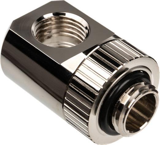 Actual product image EKWB EK-Torque adapter T-splitter G1/4 inch male to 2x G1/4 inch female - rotatable, nickel silver