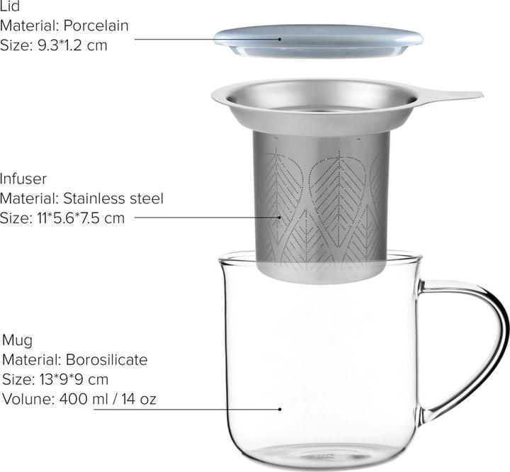 Produktbild Viva Teebecher m.Sieb Eva 400ml bla (400 ml, 1x)