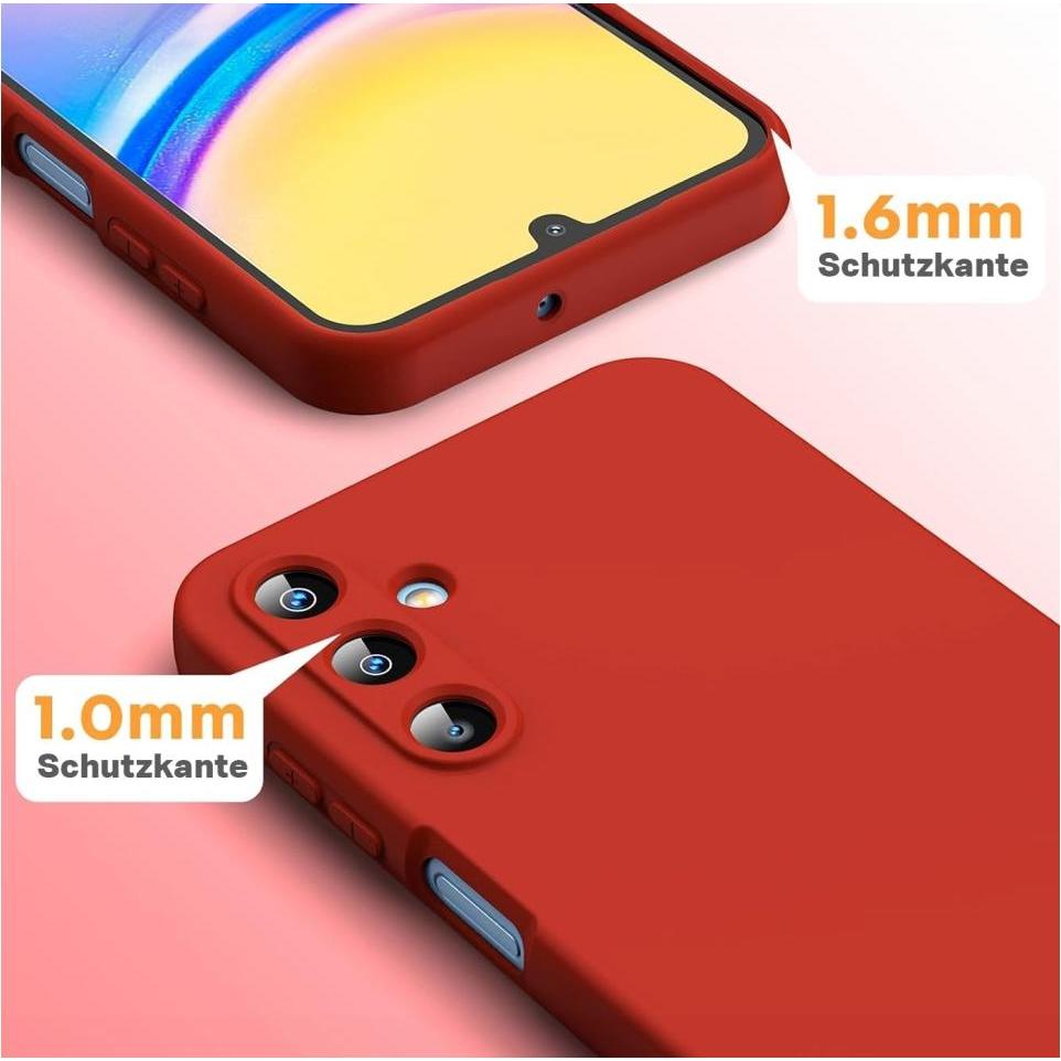 Thumbnail - Screenguard Samsung Galaxy A15 5G Liquid Silicone Case Hülle (Samsung Galaxy A15 5G), Smartphone Hülle, Rot