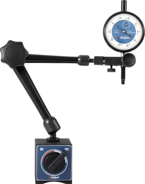 Dasqua 7611-1010 Messuhr mit Magnetfuss 10 mm Ablesung: 0.01 mm