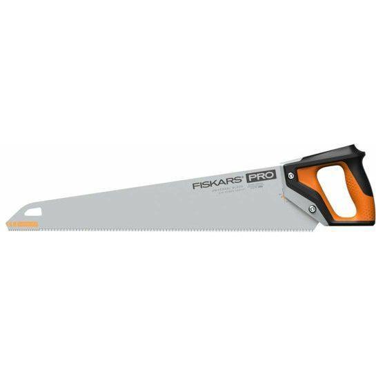 Fiskars, Handsäge, Pro Handsäge für Holz, Laminat und PVC, Sägeblattlänge: 55 cm, 9 TPI, Schwarz/Orange, PowerT