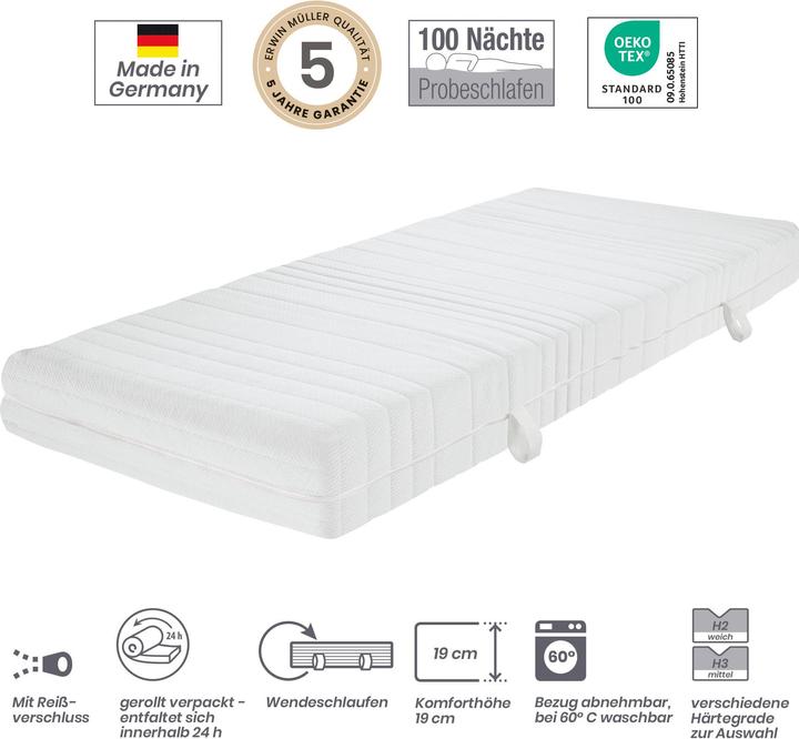 Actual product image Erwin Müller Vienna (80 x 190 cm, Foam core)