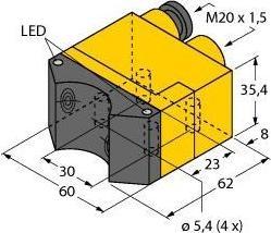 Actual product image Turk TURCK NI4-DSU35TC-2Y1X2 Inductive sensor, double sensor for Schw NI4DSU35TC2Y1X2