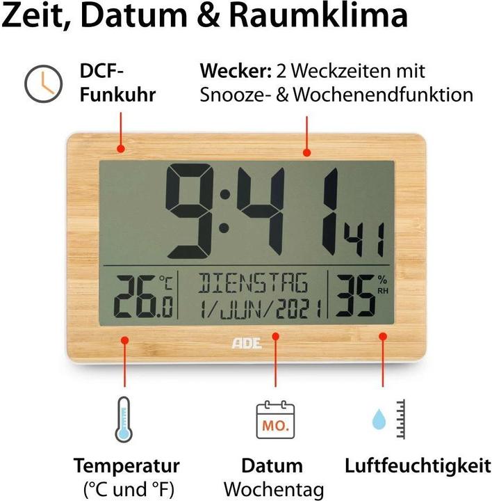 Produktbild ADE Funk-Wanduhr