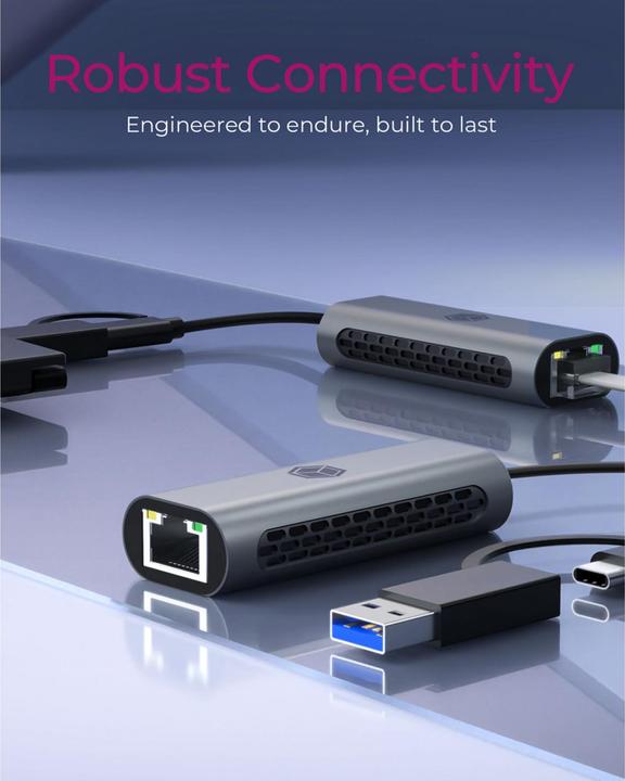 Actual product image Icy Box 2.5 Gigabit Ethernet LAN adapter, IB-LAN301-C3 (USB-C, USB, RJ45 2.5 Gigabit Ethernet (1x))