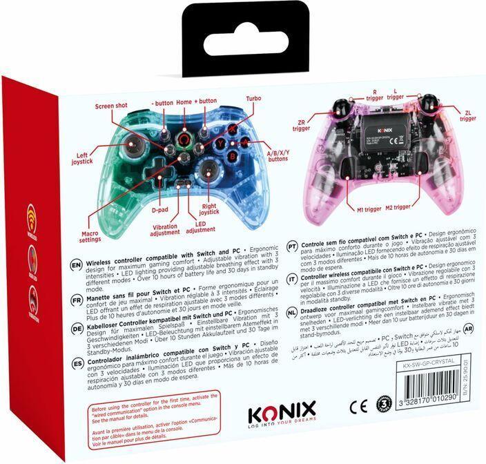 Produktbild Konix Wireless Gamepad - Crystal LED (PC, Switch, PS4)