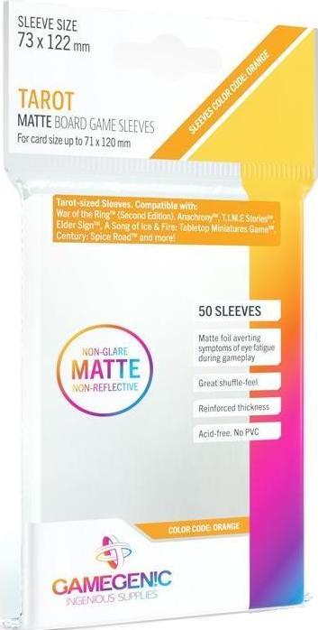 Image du produit Gamegenic GGS10056 - MATTE Pochettes pour cartes de tarot 73 x 122 mm - Transparent (50 pochettes)