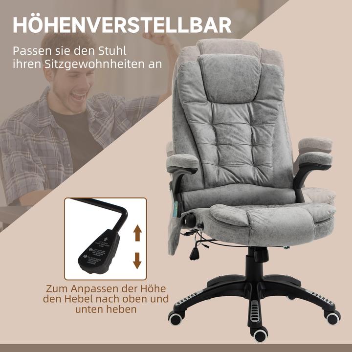 Actual product image Vinsetto Massagestuhl Technologiegewebe (100% Polyester), Schaumstoff Grau (46 - 56 cm)