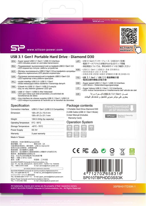 Actual product image Silicon Power Diamond D30 - Hard Drive - 1 TB - external (portable) (1 TB)