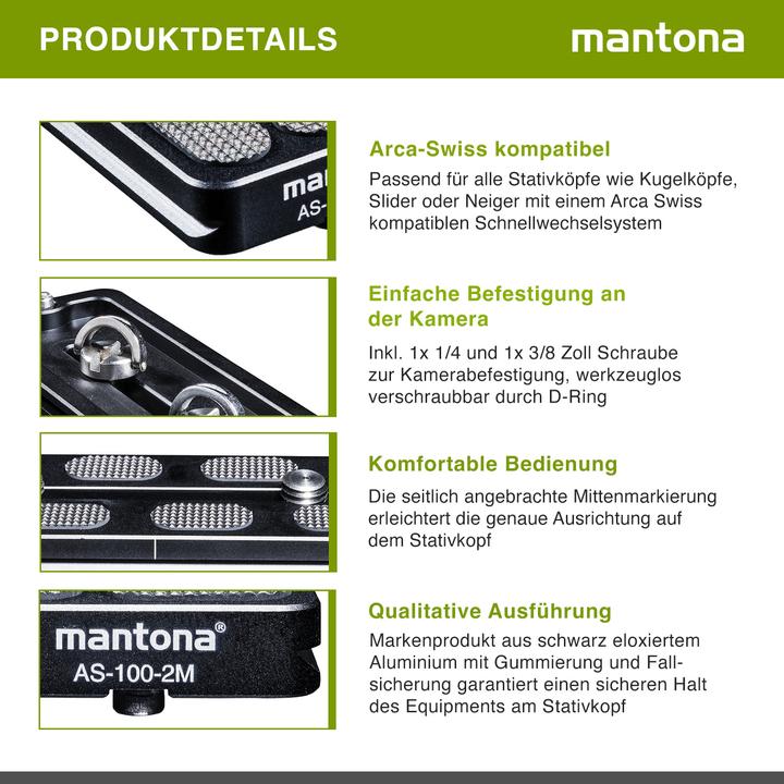 Immagine prodotto mantona AS-100-2M (Piastra a sgancio rapido per treppiede)