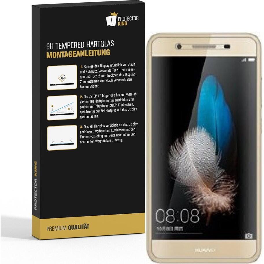 Thumbnail - Protectorking 4x echtes Tempered 9H Panzerhartglas 3D KLAR (4 Stück, Huawei Enjoy 5), Smartphone Schutzfolie
