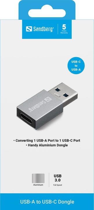 Produktbild Sandberg USB-A zu USB-C Dongle (USB-A, 0.72 cm)