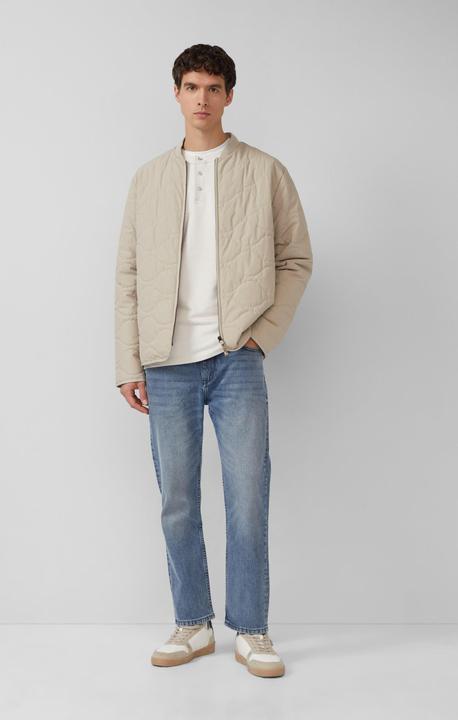 Produktbild s.Oliver T-Shirt Geripptes Henley-Shirt mit Label-Patch (S)