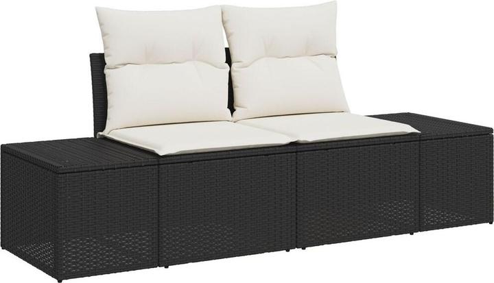 Produktbild vidaXL 6-tlg. Garten-Sofagarnitur mit Kissen Schwarz Poly Rattan