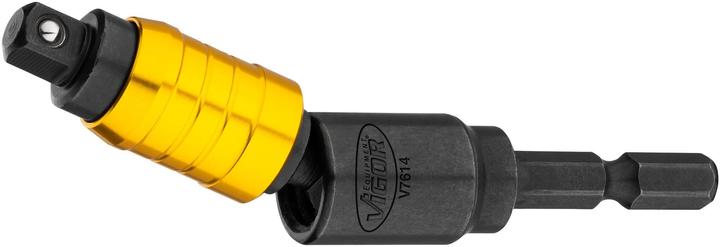 Actual product image Vigor Nut-driver adapter ∙ with hinge ∙ V7614 ∙ Hexagon, solid 6.3 (1/4 inches) ∙ Square, solid 6.3…