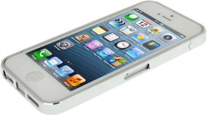 Produktbild König Design Schutzhülle Aluminium Bumper für Handy Apple iPhone 5 & 5S silber (Apple iPhone 5, Apple iPhone 5s)