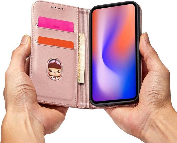 Image du produit Hurtel Etui Magnétique pour iPhone 12 Pro Pochette Portefeuille Carte Stand Rose (Apple iPhone 12 Pro)