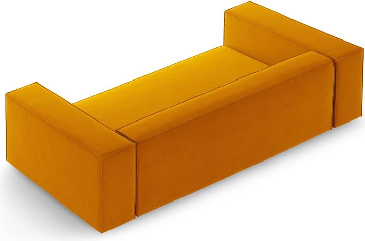 Actual product image Cosmopolitan Design Velvet Sofa, "Arendal", 2 Seats, Yellow, 180x102x70 Made in Europe (2 person sofa)