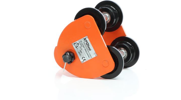 Image du produit XPOtool HD Chariot porte-palan manuel 1000kg Largeur de la bride réglable 75-125mm Chariot manuel