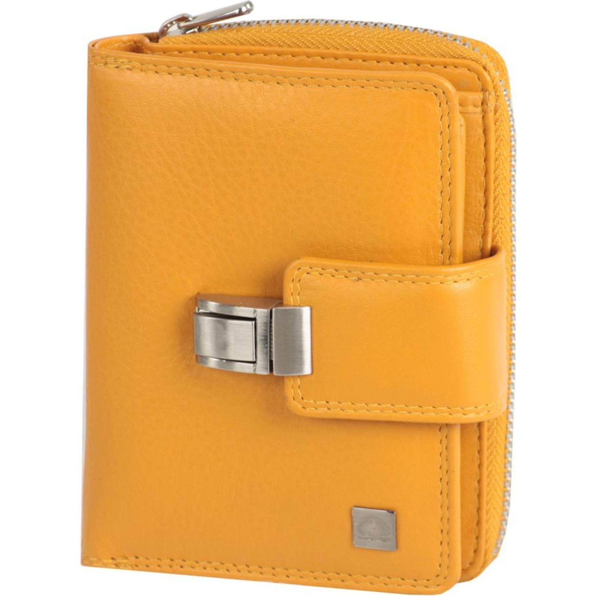 Greenburry, Damen, Portemonnaie, Spongy Geldbörse Leder 9,5 cm, Gelb