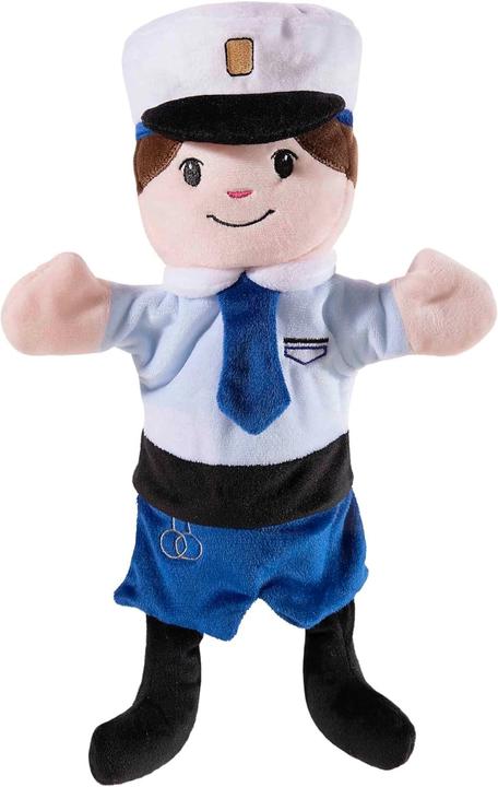 Heunec 395671 - Handpuppe Polizist, Handspielpuppe, Stoffpuppe, ca. 24 cm