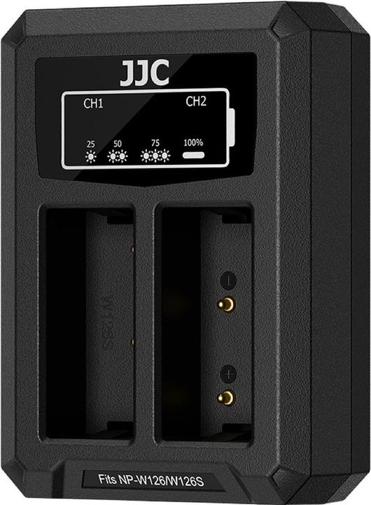Actual product image JJC Fuji DCH W126TC USB C Dual Battery Charger (voor Fuji NP W126 accu) (Camera battery charger)