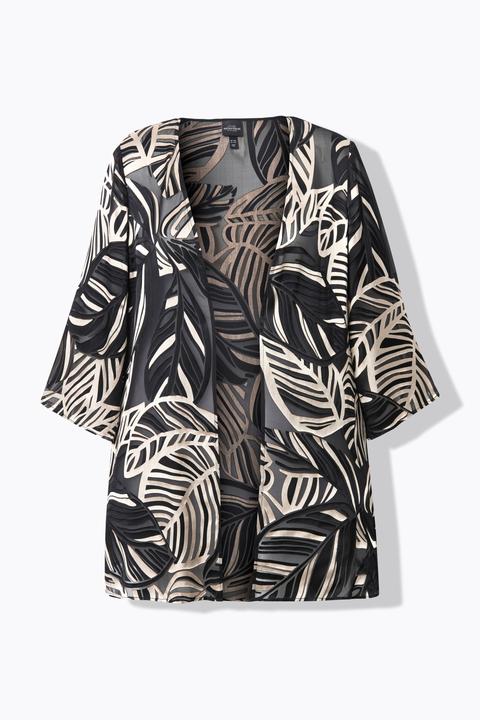 Immagine prodotto Ulla Popken Giacca in chiffon dévoré con scollo a V e maniche a 3/4 (54)