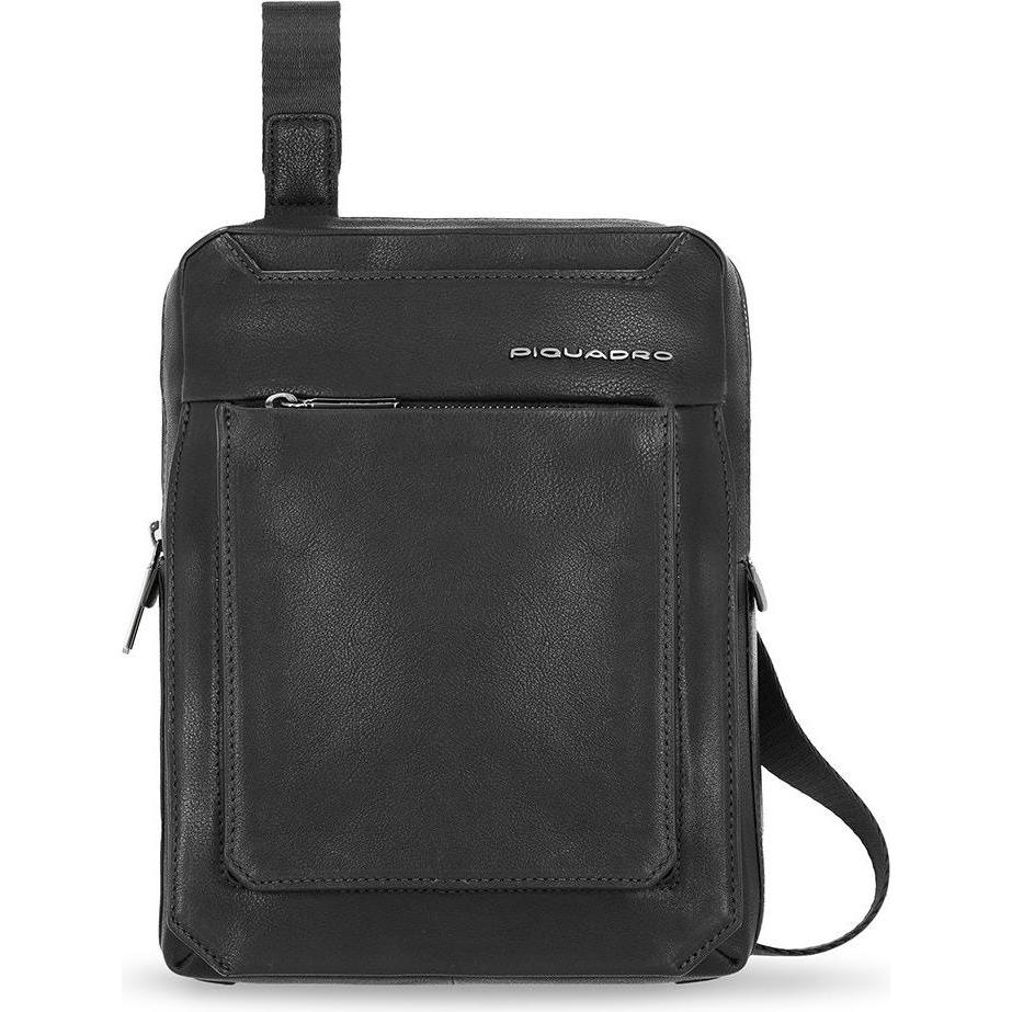 Piquadro Nero Tallin, Ipad Sleeve, Leather Crossbody Bag, Black, Ca1816w108, 21, Cover Tablet,