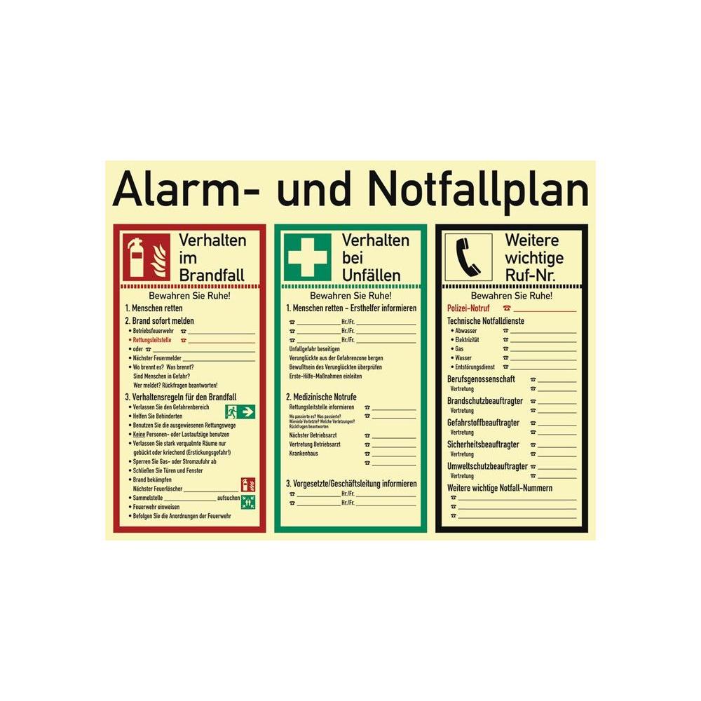 HP Autozubehör Alarm-/Notfallplan ASR A1.3/DIN EN ISO 7010/DIN 67510 L620xB480 mm Kunststoff (57279)