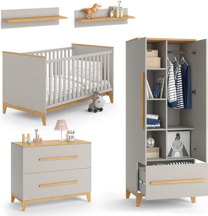 Image du produit VitaliSpa Kinderzimmer-Set Malia, Cashmere-Eiche, 5 Teile (Armoires pour enfant)