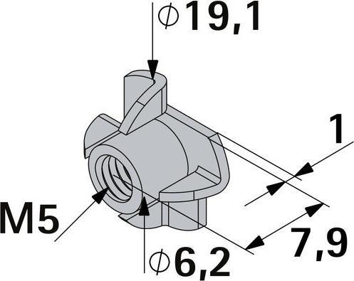 Immagine prodotto Hettich Einschlag-Mutter M5 (M8)