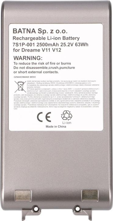 Produktbild Extralink Akku Batterie für Dreame Staubsauger V11 V12 V11SE V12Pro V16 25.2V 2500mAh