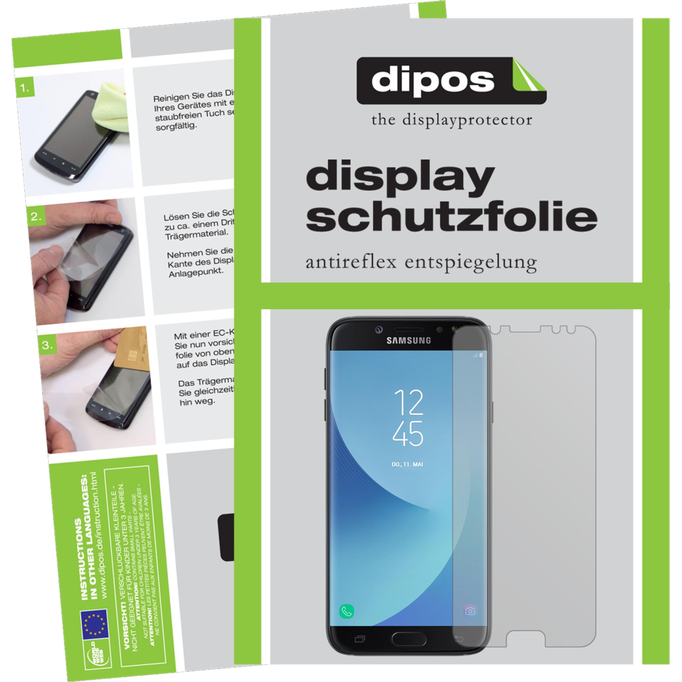 Dipos Displayschutzfolie Antireflex (2 Stück, Samsung Galaxy J7 2017), Smartphone Schutzfolie, Transparent