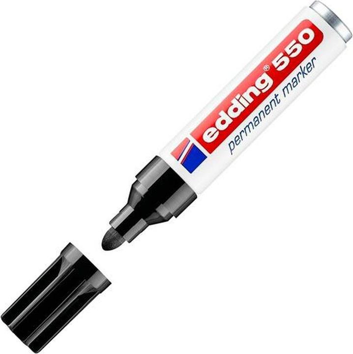 Produktbild Edding 550 Permanent Marker, Rundspitze, versch. Farben (Schwarz, 4 mm, 10 x)