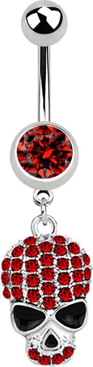 Immagine prodotto Star Piercing Banana in argento con ciondolo a forma di teschio rosso (Acciaio chirurgico 316L, senza ottone)