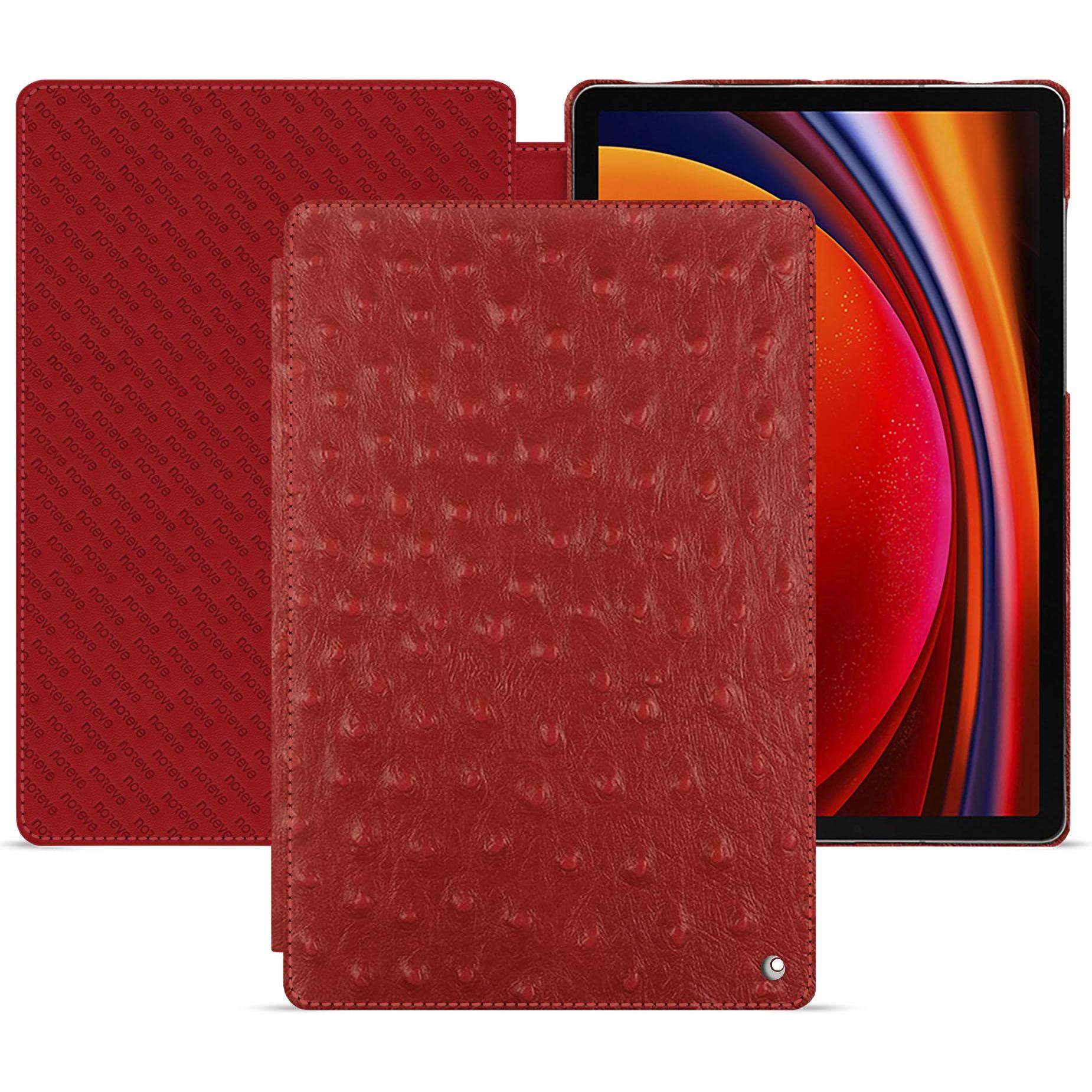 Noreve Lederschutzhülle horizontal (Galaxy Tab S9), Tablet Hülle, Rot