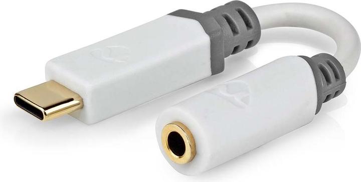 Produktbild Nedis CCBW65950WT01 USB-Adapter USB 2.0 USB-C™ Stecker 3.5 mm Buchse 0.1 m Rund Vergoldet PVC Weiss