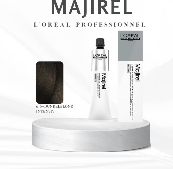 Produktbild L'Oréal Professionnel L'Oréal Majirel 6,0 Dunkelblond Intensiv 60 ml (6,0 Dunkelblond Intensiv)