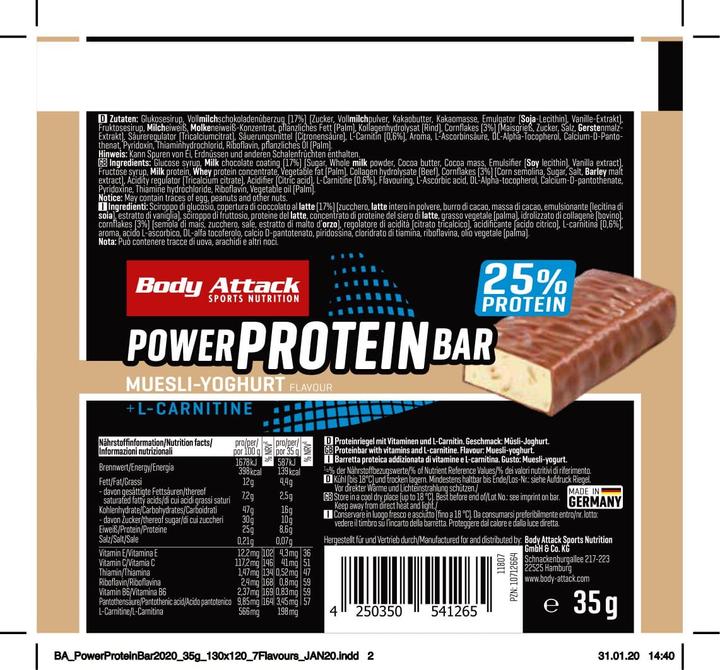 Produktbild Body Attack Power Protein Bar (35 g, 1 Stk.)