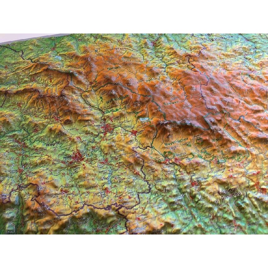 Thumbnail - Bayerischer Wald Reliefkarte klein, Landkarte