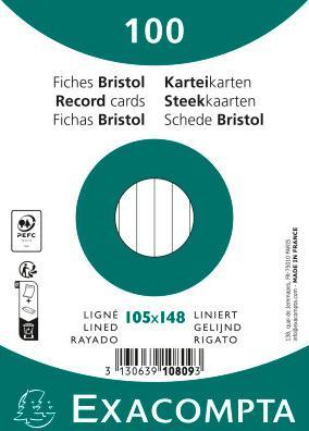 Exacompta Karteikarte Format der Karte: DIN A6 Ausführung der Lineatur: liniert (A6, 100x, 205 g/m²)