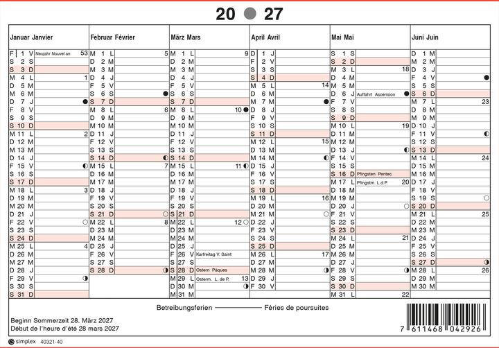 Simplex Tafelkalender (A5)