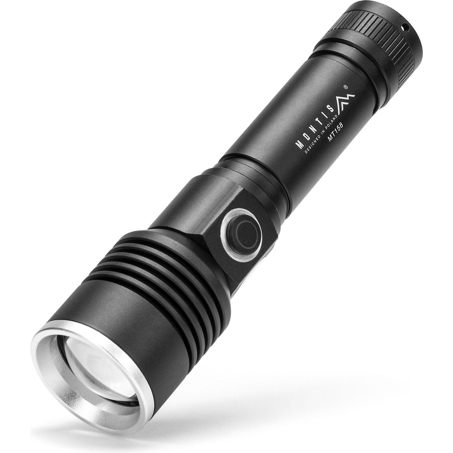 Montiss, Torcia, Montis Taktyczna ręczna latarka akumulatorowa LED MT158 Schwarz Taschenlampe (14.20 cm)