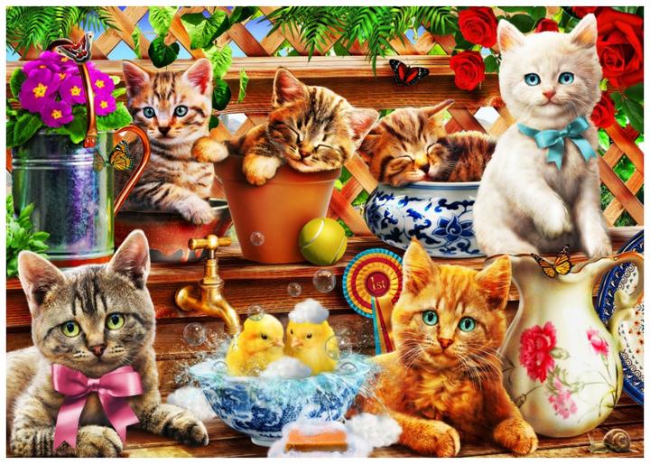 Actual product image Bluebird Blue Bird Puzzle 1000 Little Kittens in a Shed (1000 pieces)