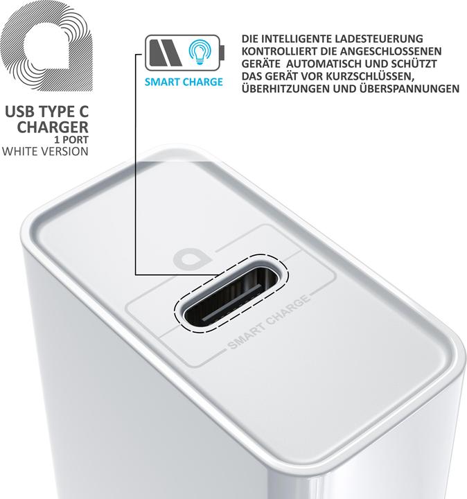Produktbild Aplic USB Ladegerät USB C Netzteil, Power Delivery 30 Watt, USB Charger, Ladeadapter, weiss (30 W)